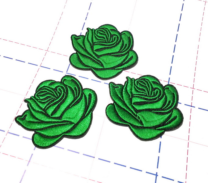 340 Термоаппликация 7,5*6,5см Роза зеленый