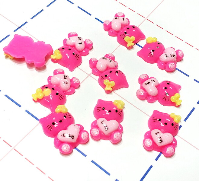 349 Кабошон Китти 22 мм ярко-розовый