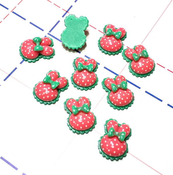 035 Кабошон Зайчик 20*15 мм тиффани/коралл