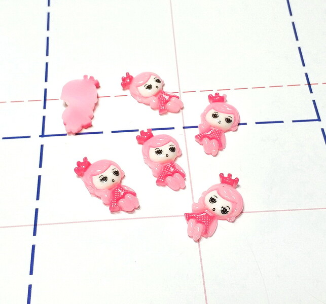 360 Кабошон Девочка 25 мм розовый