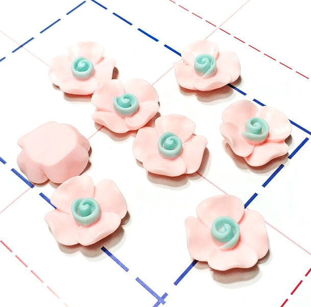 377 Кабошон Цветок 20 мм розовый