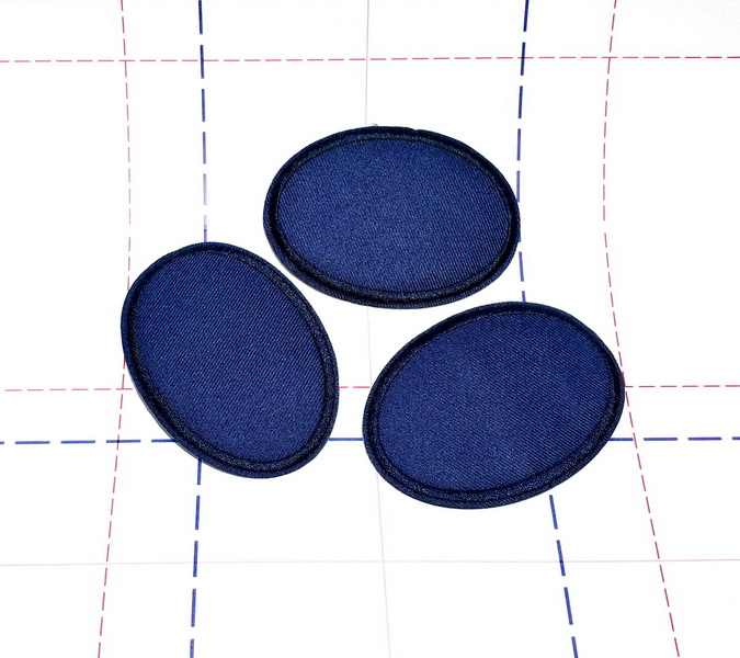 380 Термоаппликация 8,2*5,6см Овал Синий