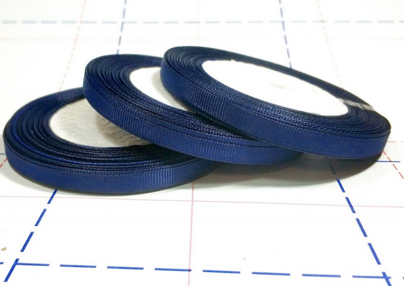 40 Лента репсовая 6 мм 18,3м (+-1м) оттенок темно-синего