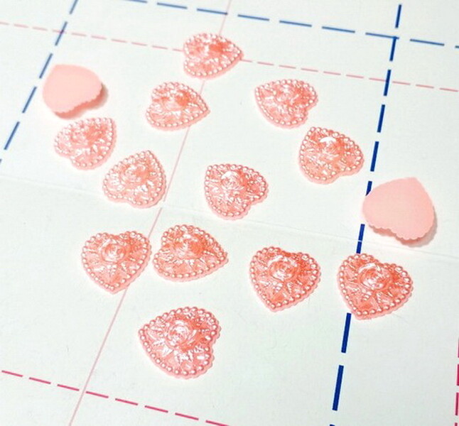 417 Кабошон Сердце 18 мм персик