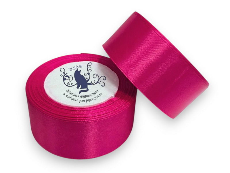 4186 Лента атласная 40мм 23м (+-1м) оттенок малинового