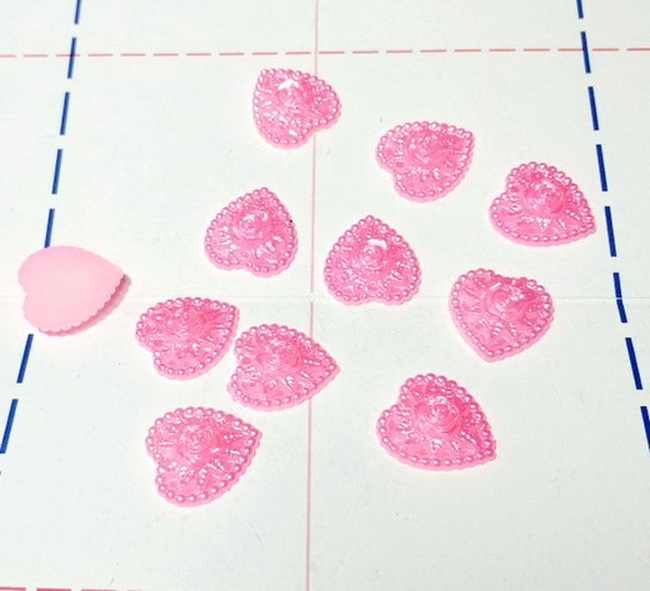 418 Кабошон Сердце 18 мм розовый