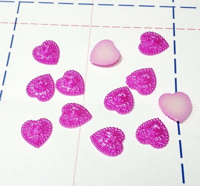 419 Кабошон Сердце 18 мм фукси