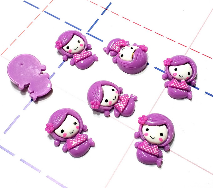 041 Кабошон Русалочка 15*22 мм сиреневый