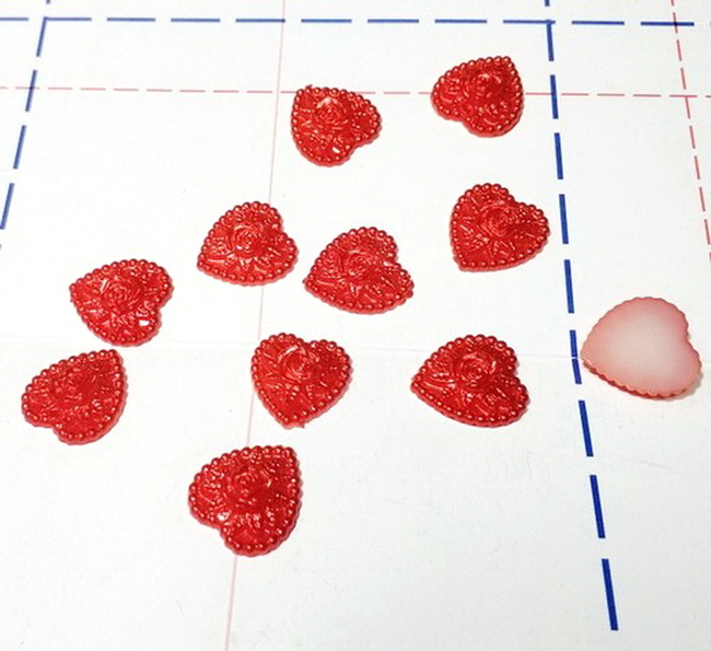 421 Кабошон Сердце 18 мм синий