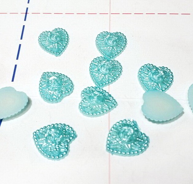 422 Кабошон Сердце 18 мм голубой