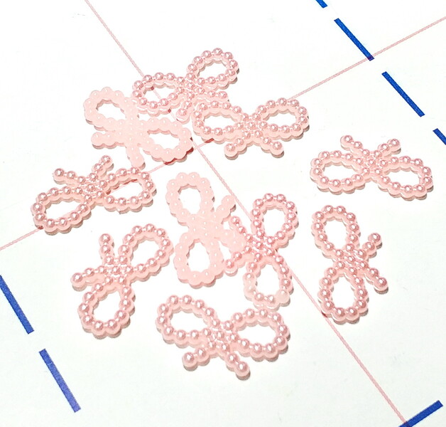 454 Кабошон Бантик 18*10 мм 10шт/уп персик