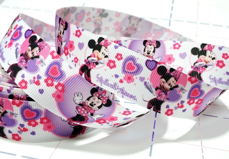 458 25мм Репсовая лента с рисунком 23м (+-1м) Минни и Микки
