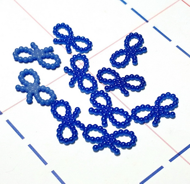 458 Кабошон Бантик 18*10 мм 10шт/уп синий