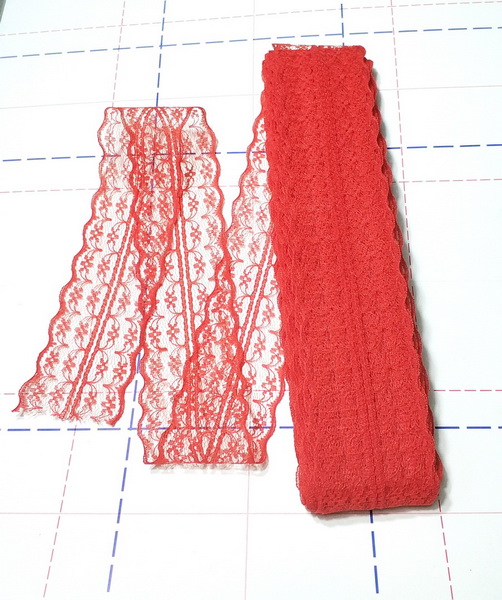 45 мм Кружево Капрон 13,7м/боб (+-1м) Красный