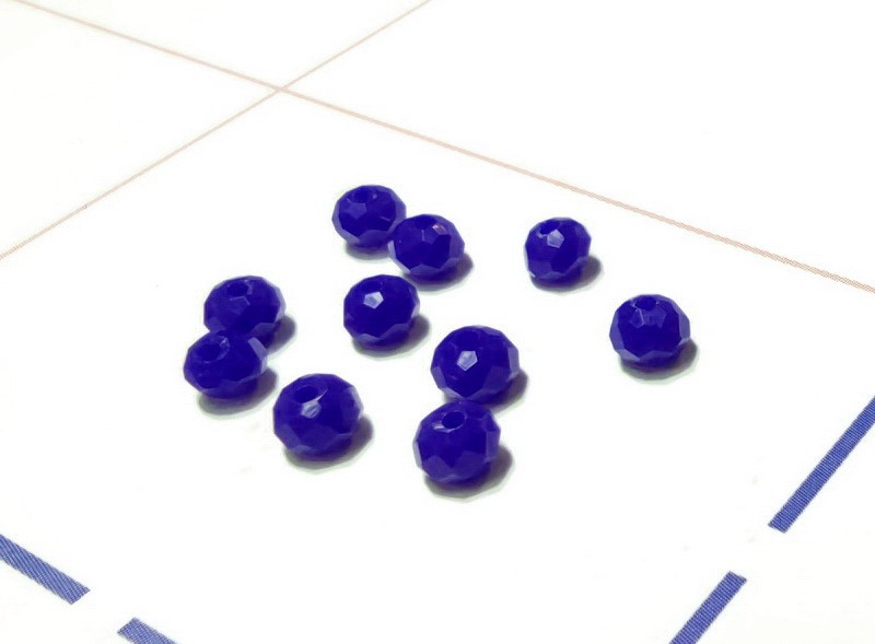Бусы стекло 10 шт/уп RONDELLE 4 мм 46 матовый сине-фиолетовый