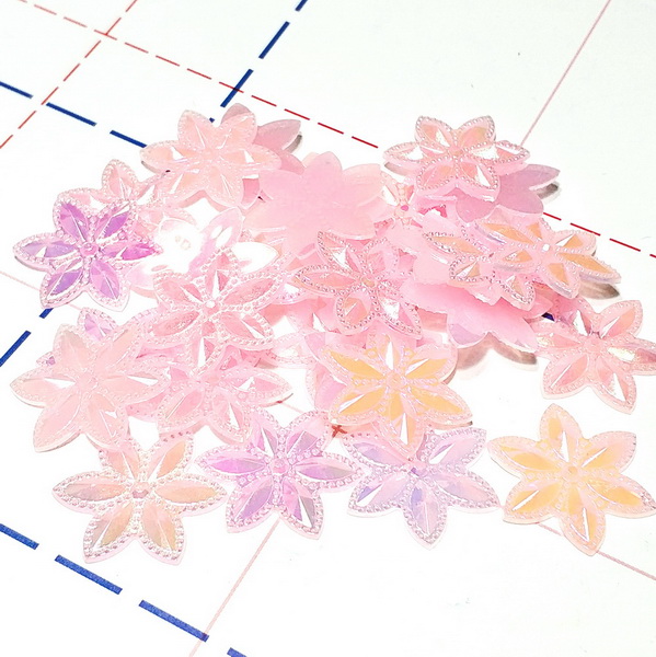 467 Кабошон Цветочек 24 мм розовый