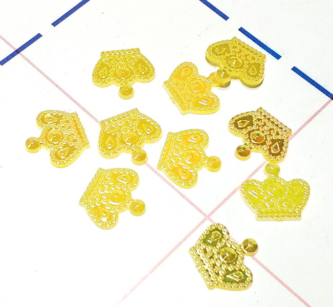 472 Кабошон Корона 12 мм 10 шт/уп желтый