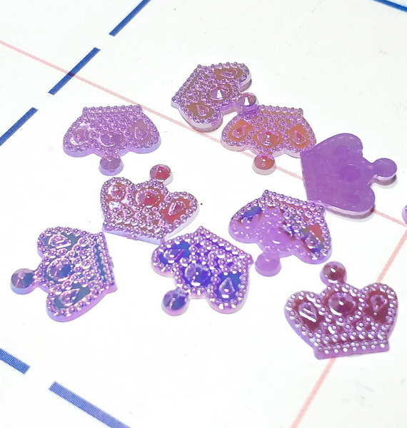 476 Кабошон Корона 12 мм 10 шт/уп фиолет