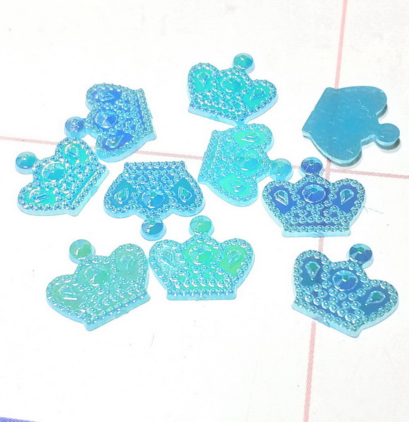 478 Кабошон Корона 12 мм 10 шт/уп голубой