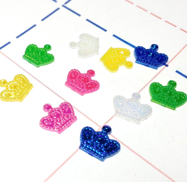 480 Кабошон Корона 12 мм 10 шт/уп ассорти