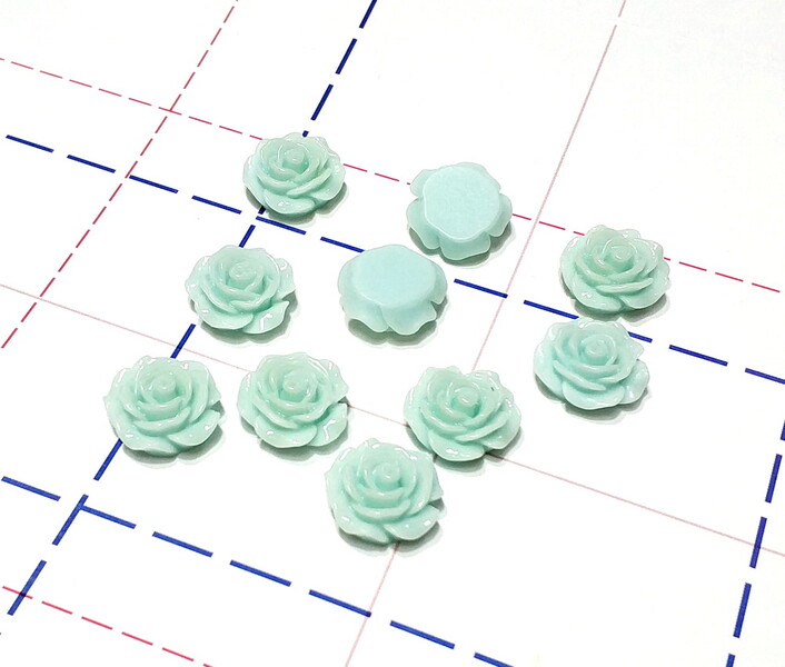 481 Кабошон Розочка 18 мм голубой