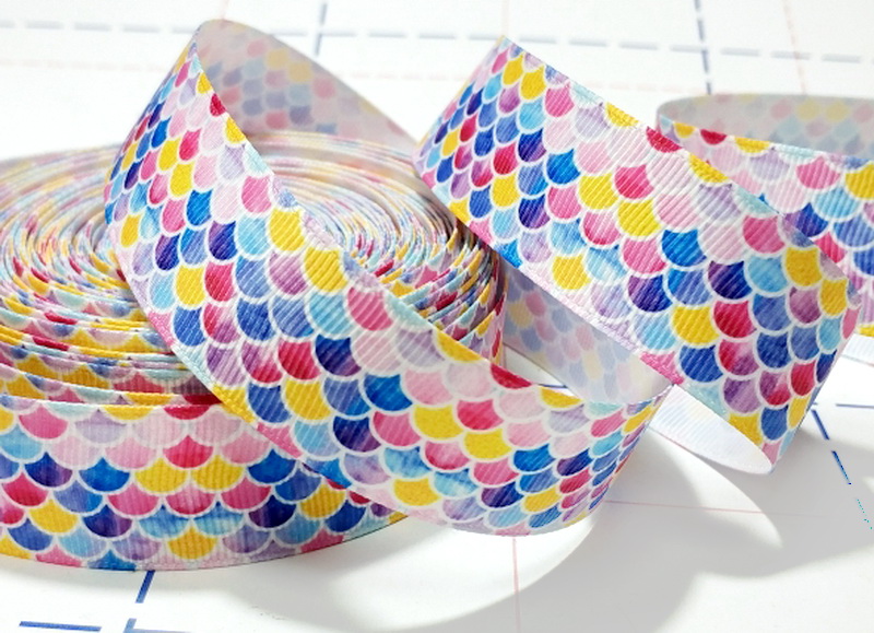 484 25мм Репсовая лента с рисунком 45м (+-1м) Чешуя