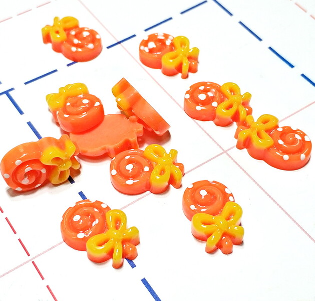 489 Кабошон Леденец 17*11 мм Оранжевый