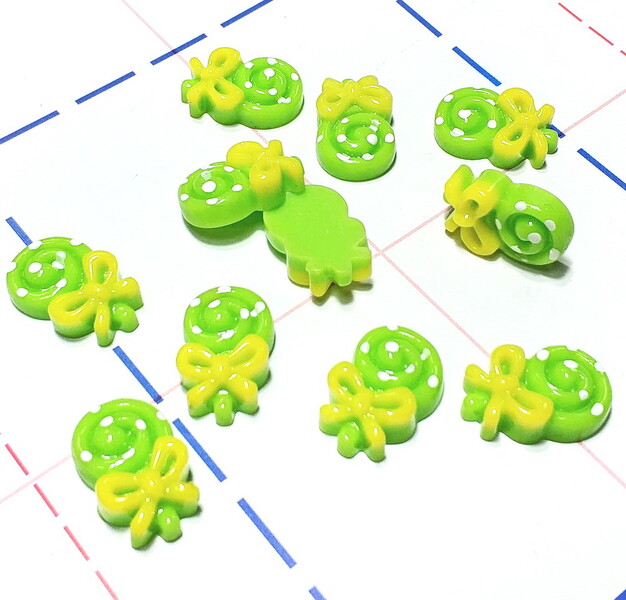 490 Кабошон Леденец 17*11 мм Зеленый