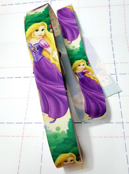 504 25мм Репсовая лента с рисунком 23м (+-1м) Принцесса Рапунцель