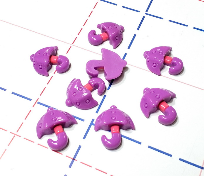 055 Кабошон Зонтик 20*18 мм фиолетовый