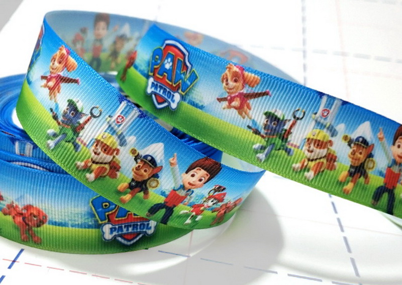 587 25мм Репсовая лента с рисунком 23м (+-1м) Щенячий патруль