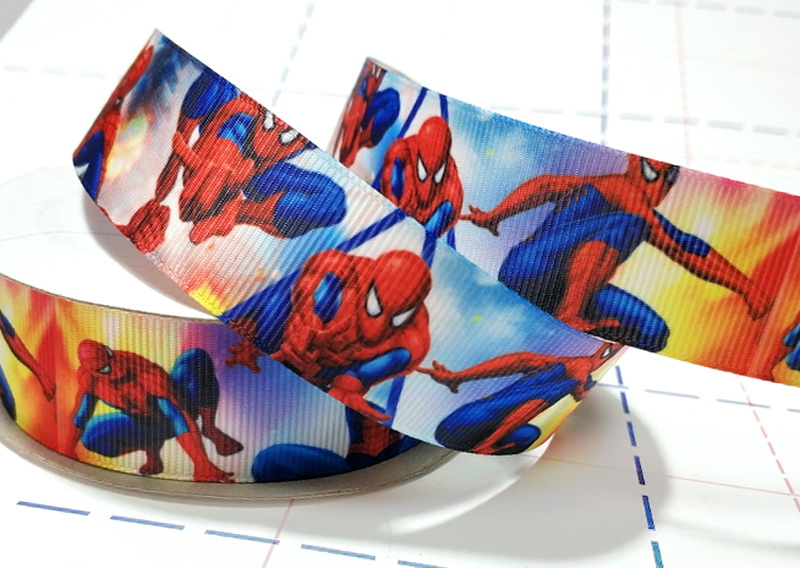 588 25мм Репсовая лента с рисунком 9,1м (+-0,3м) Человек-паук