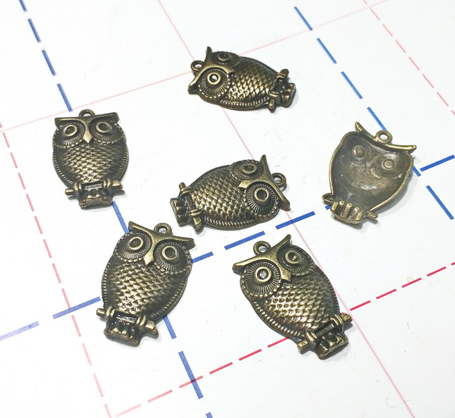 063 Подвеска 28*17 мм Сова бронза