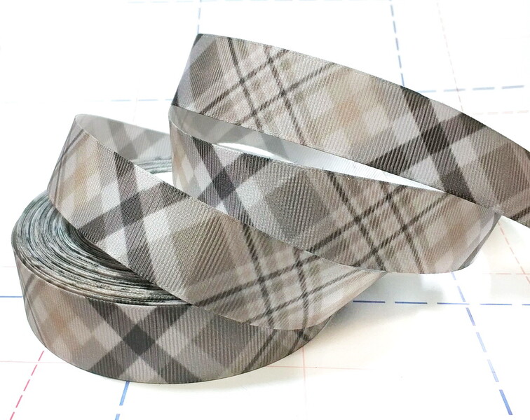 655 25мм Репсовая лента с рисунком 23м (+-1м) Клетка Шотландка