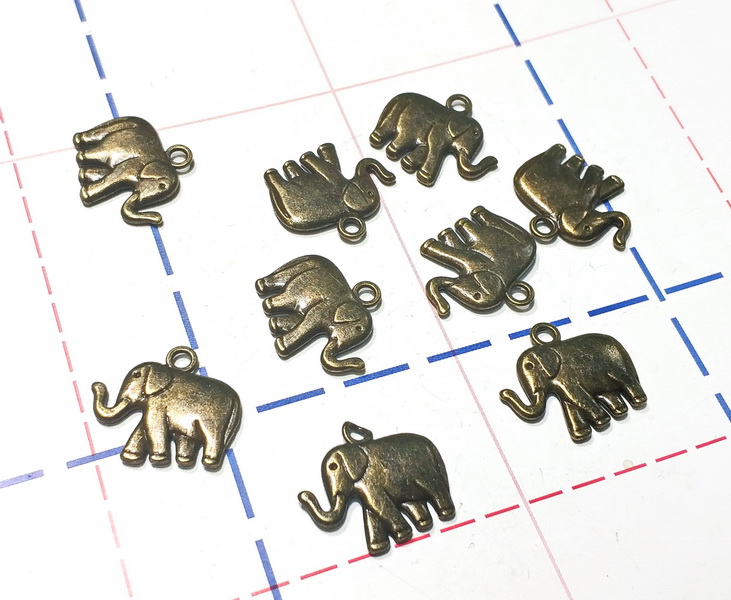 065 Подвеска 21*18 мм Слон бронза