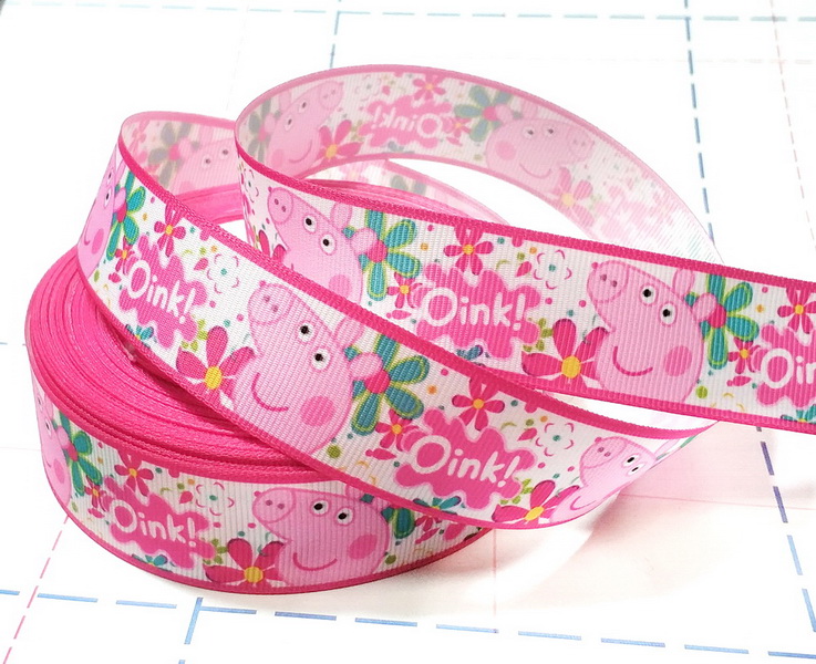 662 25мм Репсовая лента с рисунком 23м (+-1м) Пеппа