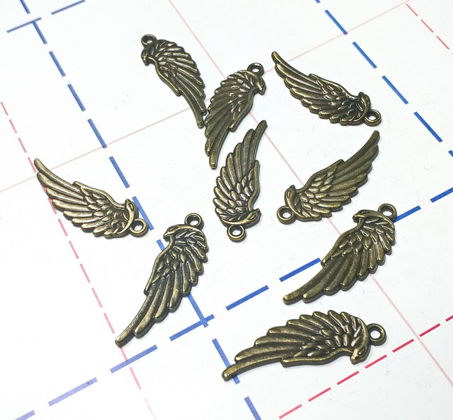 067 Подвеска 34*10 мм Крылья бронза