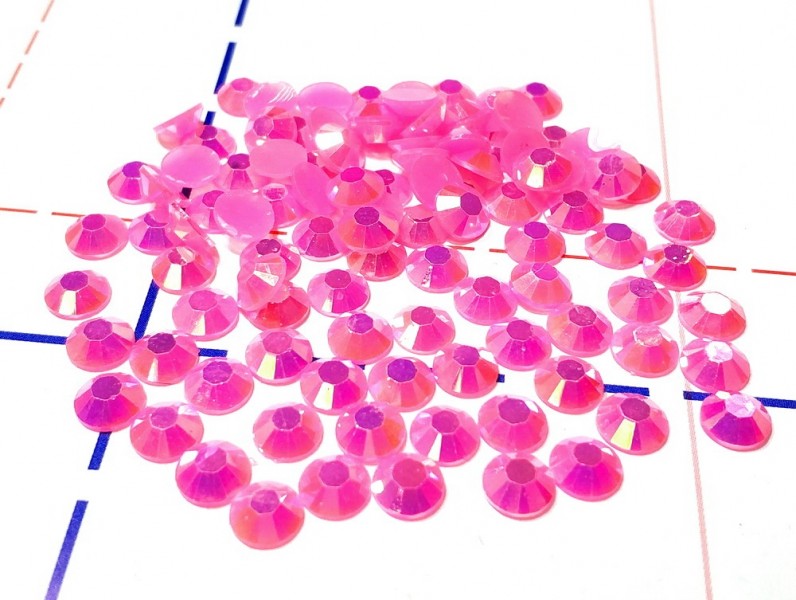 6 мм Стразы клеевые Граненые 100 шт/уп Ярко-розовый