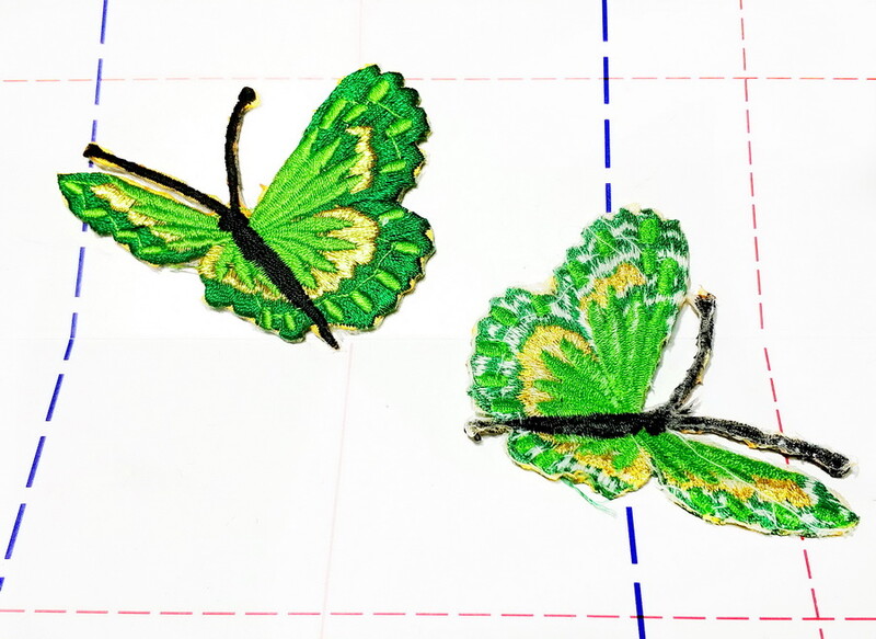 075 Термоаппликация 6,5*7,0 см Бабочка Зеленый