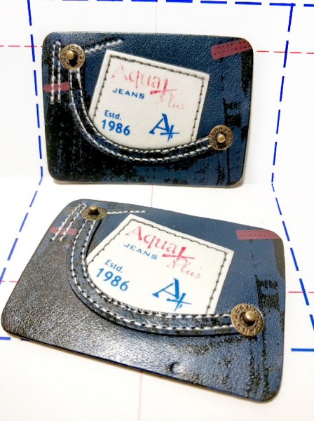 009 Лейбл с металлической вставкой Aqua Plus Jeans 1986