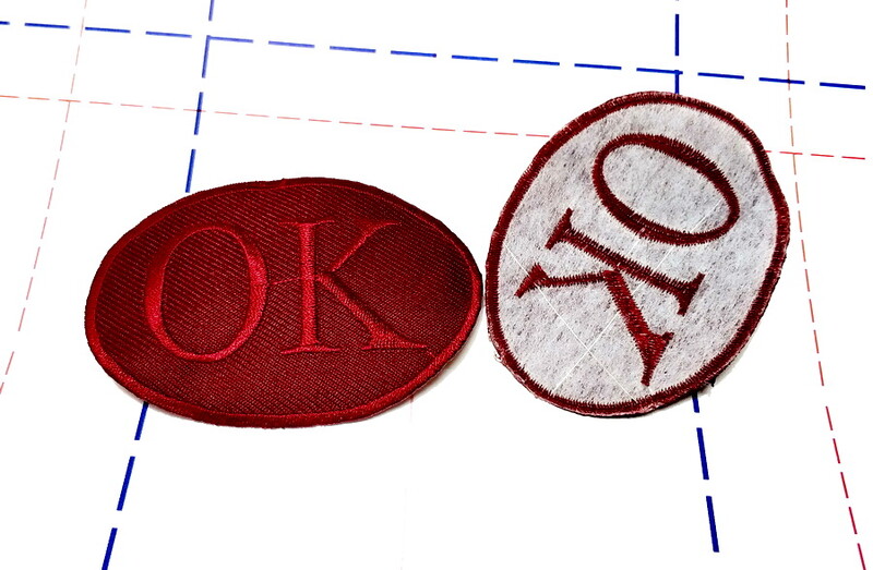 091 Термоаппликация 7,5*5,5 см ОК овал Бордовый