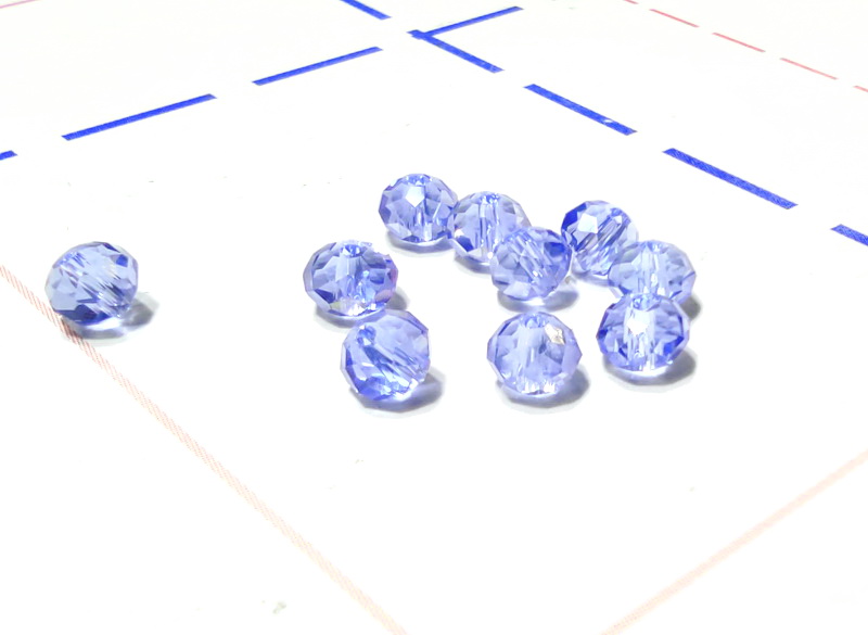 23 Бусы стеклянные 4мм RONDELLE 10шт/уп Перламутр Голубой