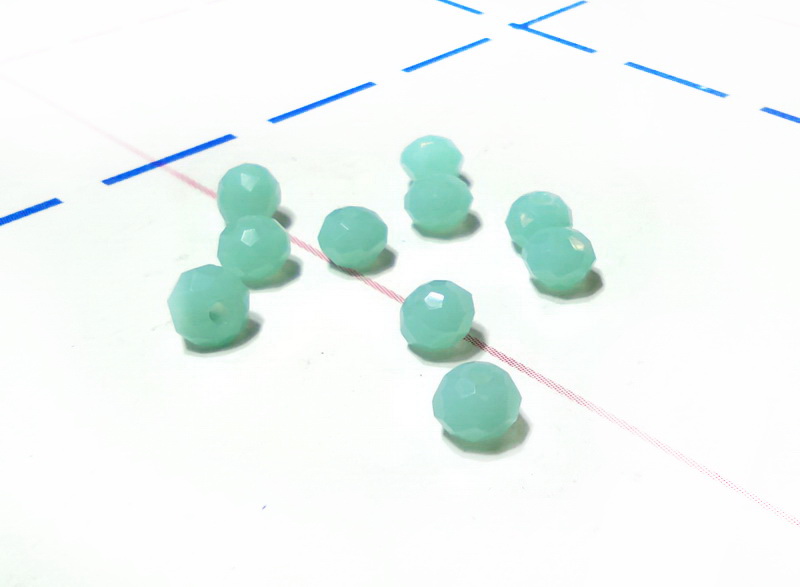 31 Бусы стеклянные 4мм RONDELLE 10шт/уп Матовый Аквамариновый
