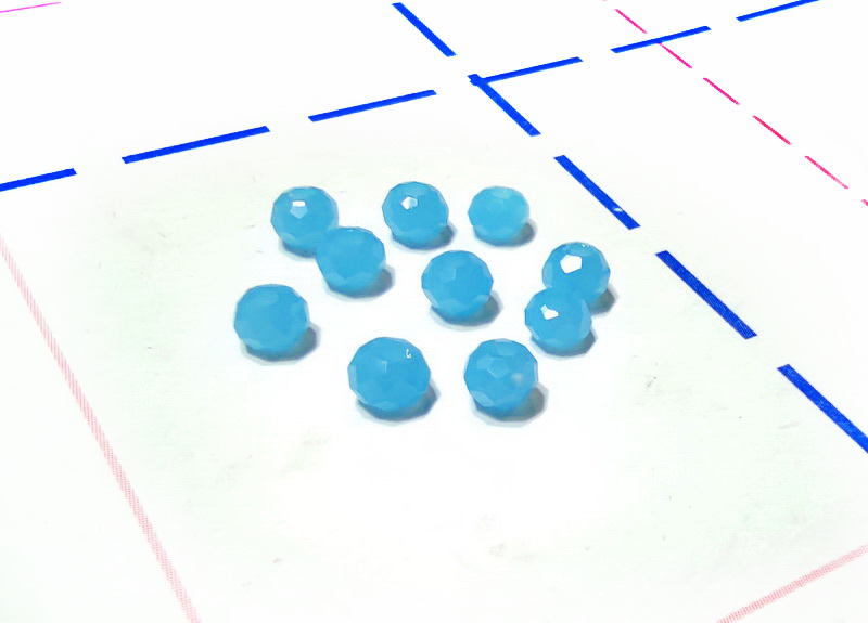 32 Бусы стеклянные 4мм RONDELLE 10шт/уп Матовый Голубой