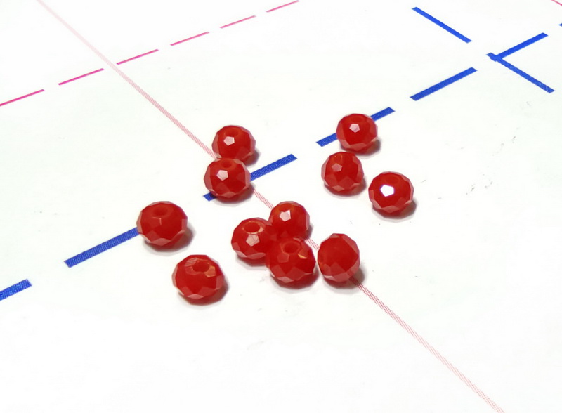 35 Бусы стеклянные 4мм RONDELLE 10шт/уп Матовый Красный