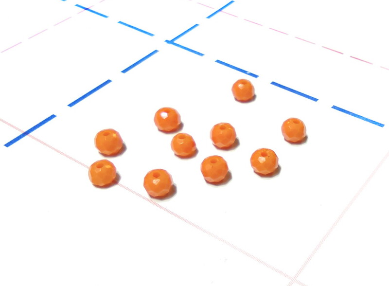 37 Бусы стеклянные 4мм RONDELLE 10шт/уп Матовый Ярко-оранжевый