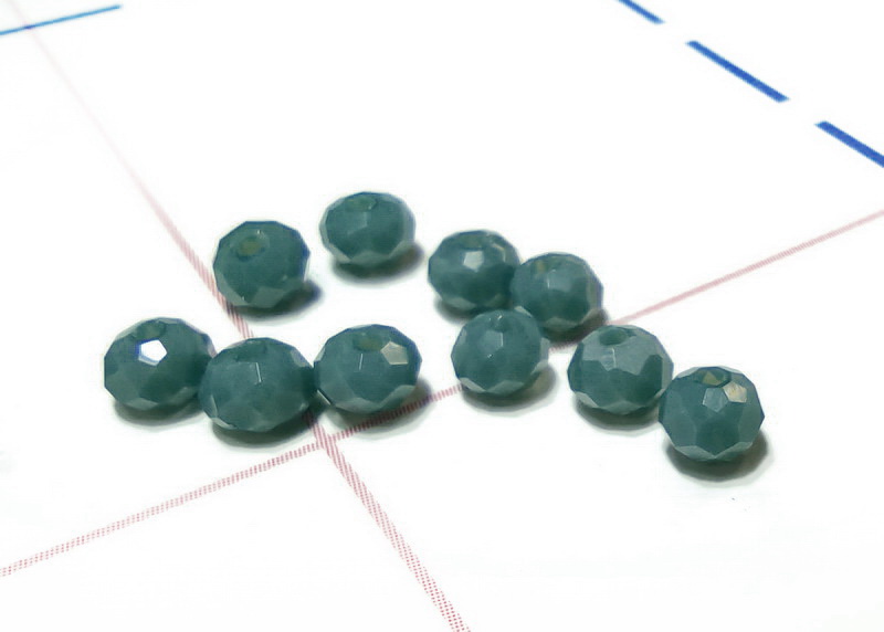 41 Бусы стеклянные 4мм RONDELLE 10шт/уп Матовый Серо-зеленый