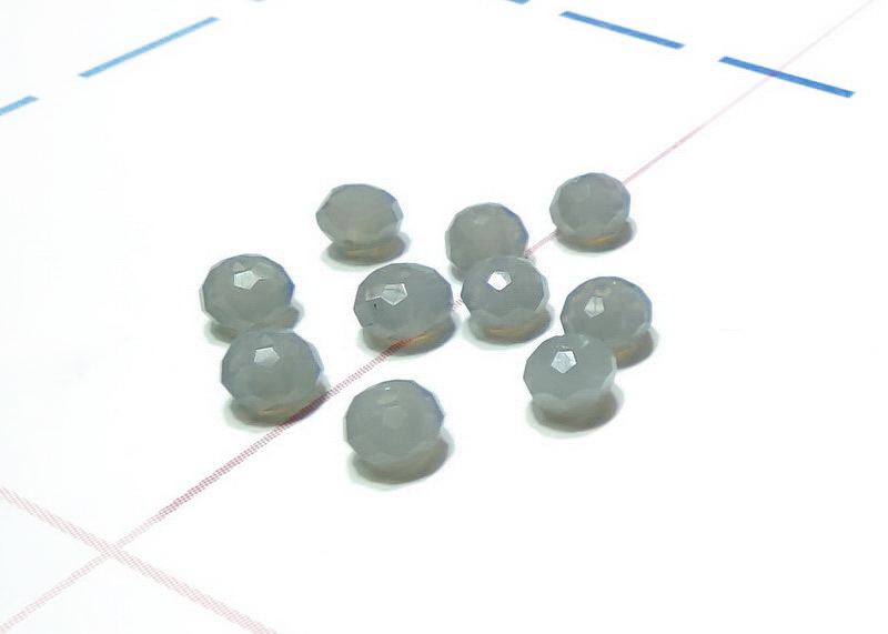 42 Бусы стеклянные 4мм RONDELLE 10шт/уп Матовый Серый