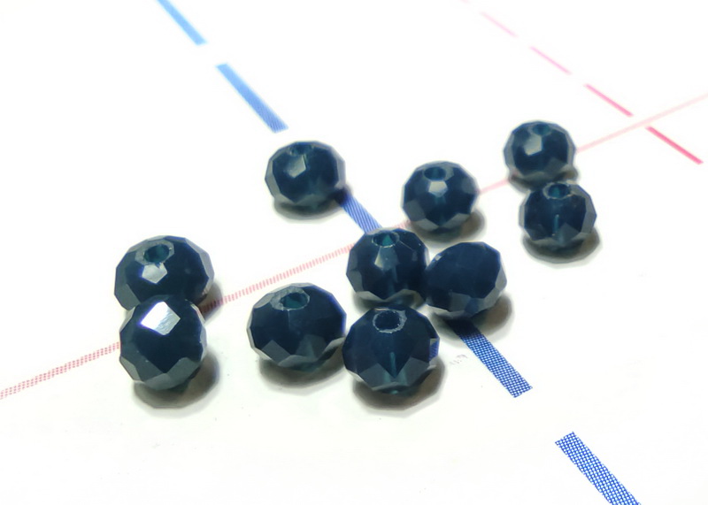 48 Бусы стеклянные 4мм RONDELLE 10шт/уп Матовый Темно-синий
