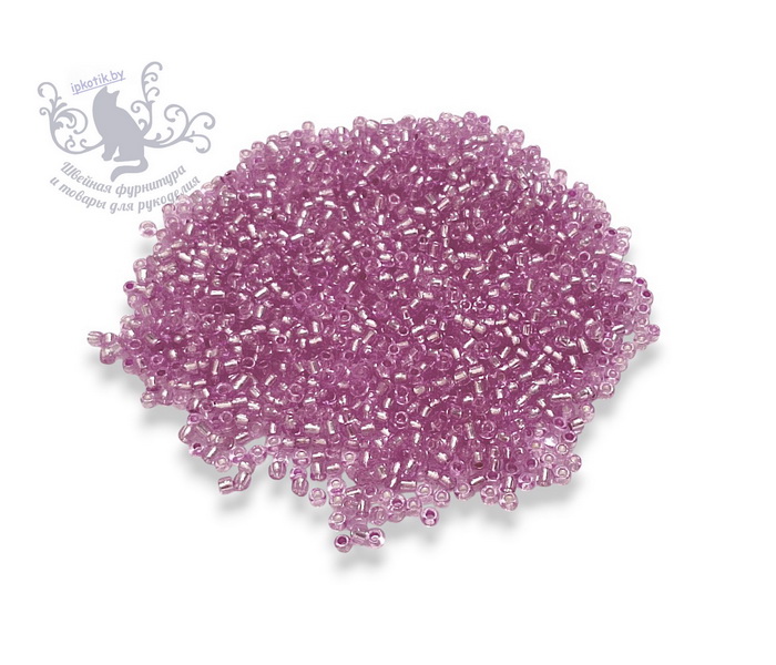 1105 Бисер р.12 Огонек__УПАКОВКА 450(+-5)гр оттенок розово-сиреневого